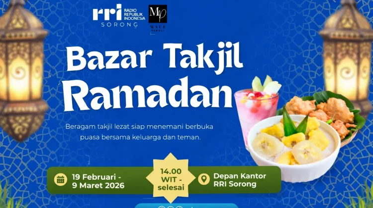 RRI Sorong Bersama Mace Peduli Gelar Bazar Takjil Ramadan