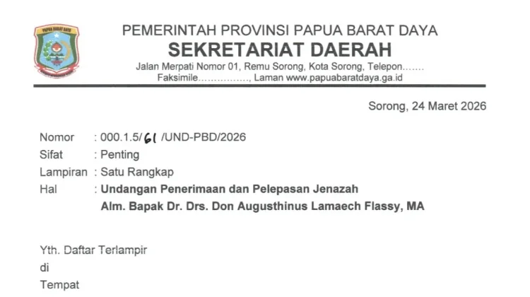Pemprov Gelar Penerimaan dan Pelepasan Jenazah Tokoh Deklarator Papua Barat Daya