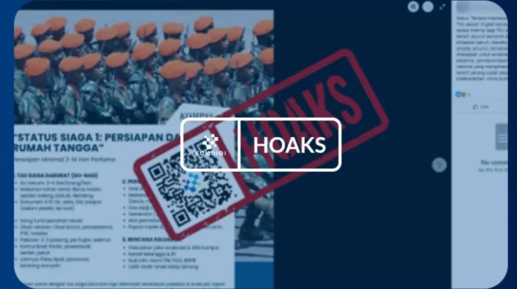 [HOAKS] Status Siaga 1 TNI, Warga Diminta Stok Bahan Pangan dan Gas