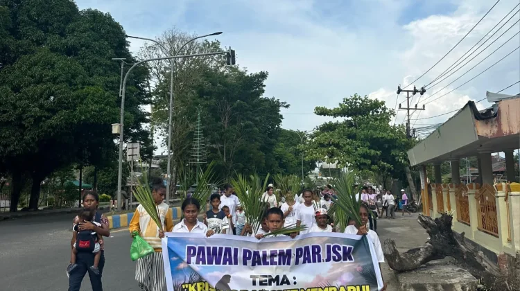 Songsong Paskah, PAR GKI Syaloom Laksanakan Pawai Palem