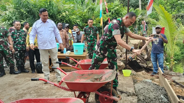 Danrem 181/PVT Laksanakan Groundbreaking Pembangunan Jembatan Garuda