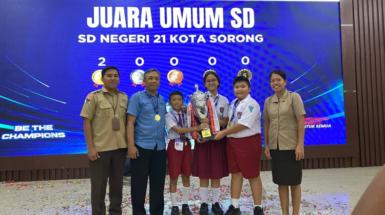 Siswa SD Negeri 21 Sorong Borong 3 Piala dan Juara Umum di Walikota Cup