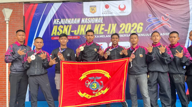 Lima Medali Diboyong, Atlet Karate Pasmar 3 Tunjukkan Taring di Kejurnas ASKI 2026