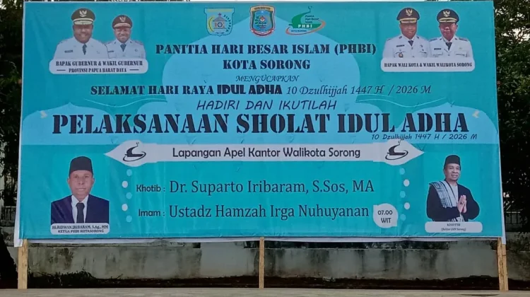 Halaman Kantor Walikota Sorong Dijadikan Tempat Shalat Iduladha