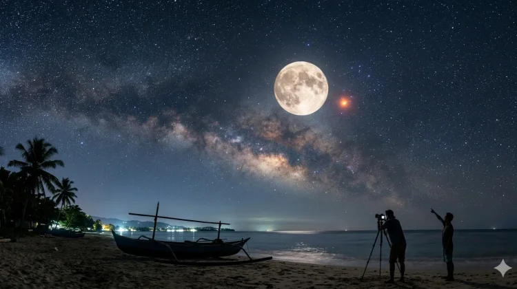 Fenomena Konjungsi Bulan dan Antares