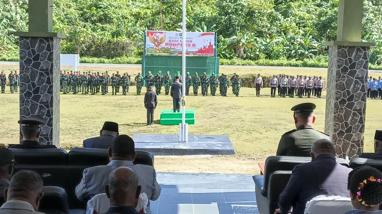 Wabup Yohan Bodory Pimpin Upacara Hari Lahir Pancasila di Makodim 1807 Sorsel
