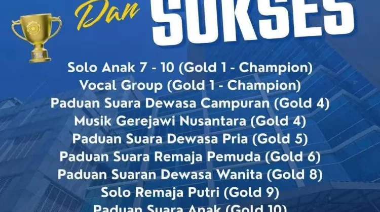 Papua Barat Daya Raih Dua Gold 1 Champion pada Ajang Pesparawi Nasional