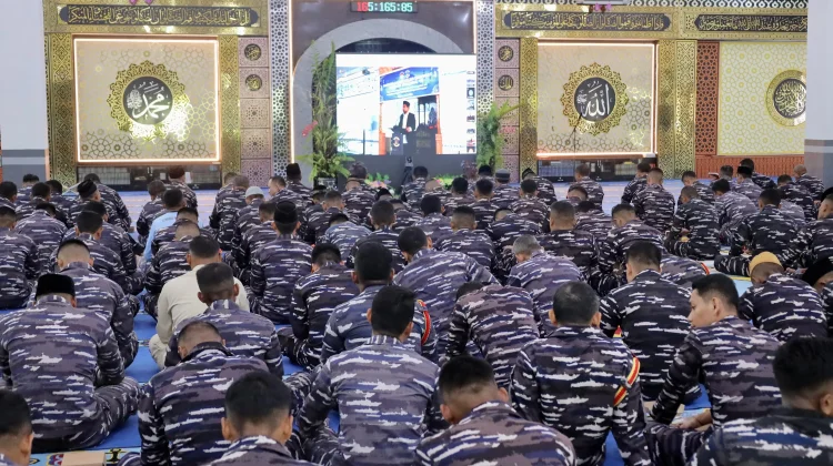 Tingkatkan Keimanan dan Ketakwaan, Koarmada III Ikuti Kauseri Agama Melalui Vicon