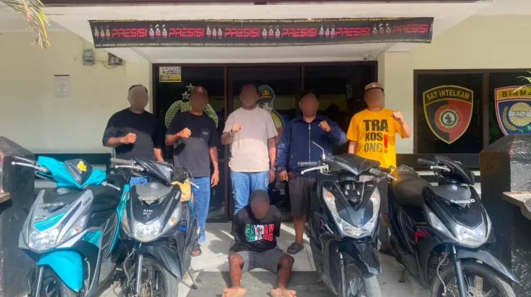 Tim Opsnal Elang Polsek Sorbar Berhasil Amankan Pelaku Curanmor dan  BB 5 Unit Motor