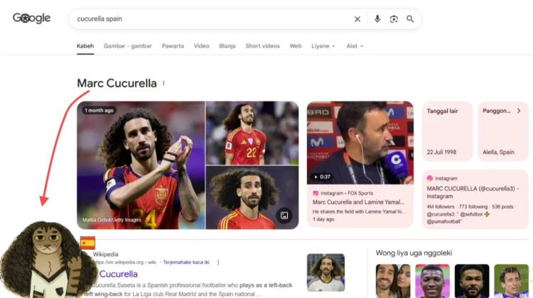 Kejutan jelang Final Piala Dunia, Muncul Animasi Cucurella di Google