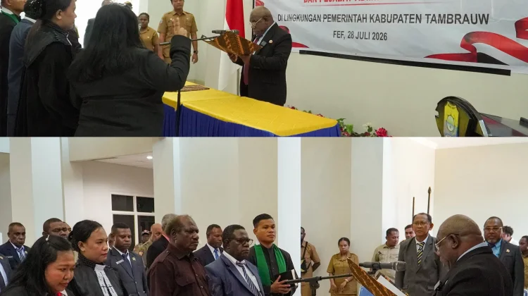 Wakil Bupati Tambrauw Lantik Empat Pejabat Tinggi Pratama dan Administrator
