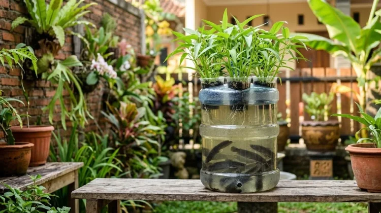 Panen Kangkung dan Lele dari Galon Bekas, Solusi Pangan Keluarga