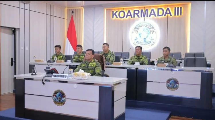 Pangkoarmada III Ikuti Vicon Tasyakuran HUT Ke-74 Penyelam TNI AL