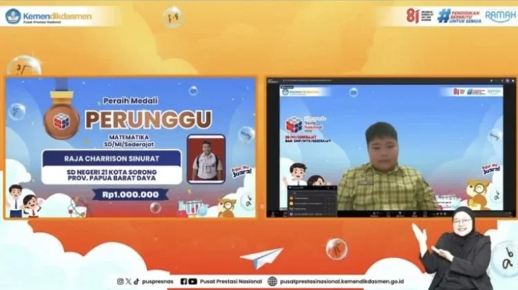 Siswa SD N 21 Sorong, Raja Sinurat Bawa Medali Perunggu Olimpiade Sains Nasional