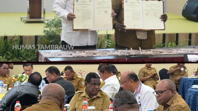 Bupati Tambrauw Hadiri Penandatanganan Kesepakatan Bersama Pemprov PBD dan Keja