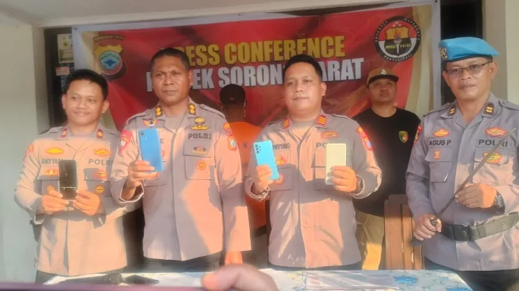 Polsek Sorong Barat Berhasil Amankan Pelaku Pencurian Handpone