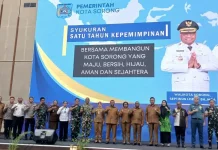 Inspektur Pasmar 3 Hadiri Syukuran 1 Tahun Kepemimpinan Kota Sorong