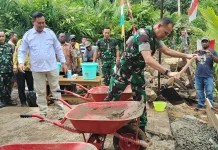 Danrem 181/PVT Laksanakan Groundbreaking Pembangunan Jembatan Garuda