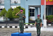 Dandenma Pasmar 3 Pimpin Laporan Pangkat Denmako Pasmar 3