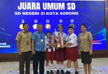 Siswa SD Negeri 21 Sorong Borong 3 Piala dan Juara Umum di Walikota Cup