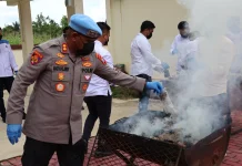 Polda Papua Barat Daya Musnahkan Barang Bukti 8.288,57 Gram Ganja