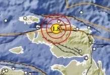 Gempa M1,8 Tercatat di Tambrauw
