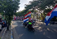Konvoi Kendaraan Warnai Euforia Piala Dunia di Sorong