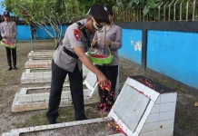Kapolres Sorong Selatan Pimpin Ziarah Rombongan Menyongsong Hari Bhayangkara