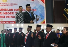 Tujuh Penyidik PNS Papua Barat Daya Dilantik Kakanwil Kemenkum PB
