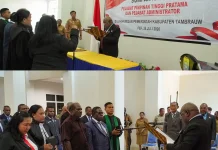 Wakil Bupati Tambrauw Lantik Empat Pejabat Tinggi Pratama dan Administrator