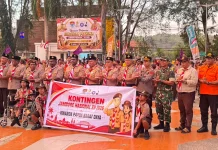 Dirbinmas Polda PBD Hadiri Pelepasan Kontingen Pramuka menuju Jambore Nasional