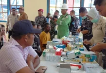 Aster Pamgkoarmada III Hadiri Baksos dan Bakkes Hut ke-1 Kodaeral XIV di Pulau Kasim