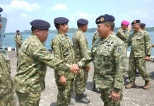 Koarmada III Terima Courtesy Call Inspektur Jenderal TNI Angkatan Laut