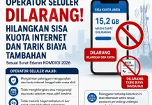 Operator Dilarang Hilangkan Sisa Kuota Internet dan Tarik Biaya Tambahan