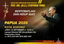 Kebaktian Pembaruan Iman Nasional Hadir di Sorong pada 25 September 2026