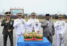 Komandan Kodaeral XIV Hadiri Upacara HUT ke-81 TNI di Wilayah Papua Barat Daya