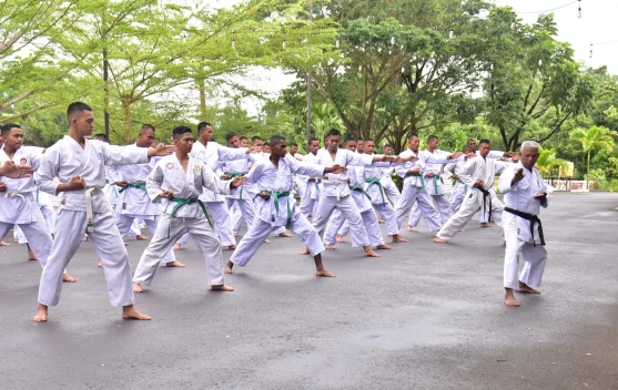 Hari Ke-16 Ramadan, Prajurit Denmako Pasmar 3 Tetap Tangguh Asah Kemampuan Karate