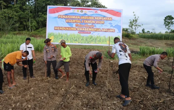 Polres Sorong Selatan Tanam Jagung Serentak Tahun 2026