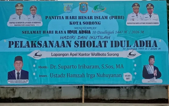 Halaman Kantor Walikota Sorong Dijadikan Tempat Shalat Iduladha
