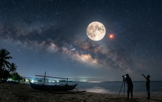 Fenomena Konjungsi Bulan dan Antares