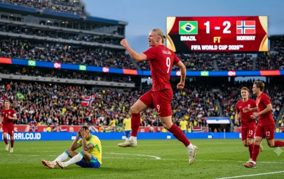 Dua Gol Haaland Hancurkan 'Selecao', Norwegia Melaju ke Perempat Final