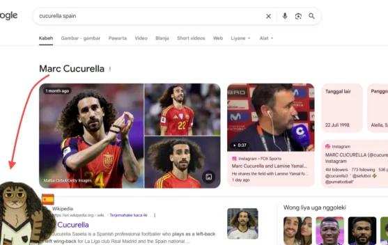 Kejutan jelang Final Piala Dunia, Muncul Animasi Cucurella di Google