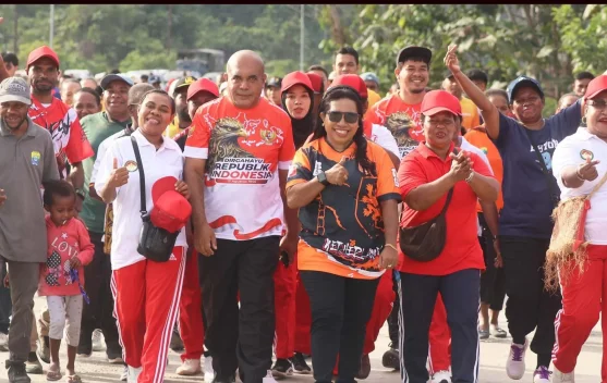 Semarak HUT ke-81 RI, Pemkab Tambrauw Gelar Jalan Santai dan Senam Bersama