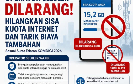 Operator Dilarang Hilangkan Sisa Kuota Internet dan Tarik Biaya Tambahan
