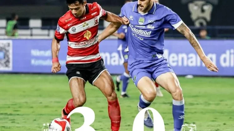 Persib Tampil Perkasa, Madura United Tertinggal 3-0 di Babak Pertama