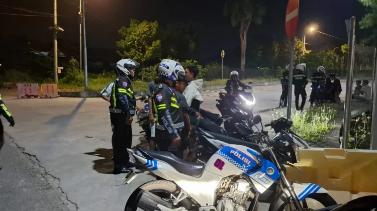 Satlantas Sumenep Sikat Balap Liar, 10 Motor Knalpot Brong Diamankan