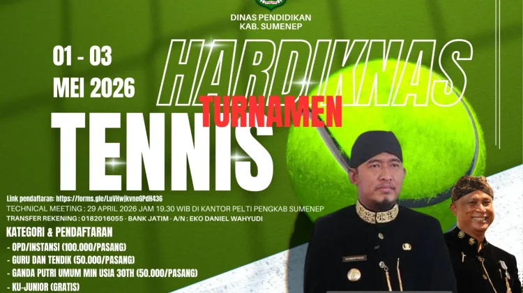 Pelti Sumenep Akan Gelar Turnamen Tenis Meriahkan Hardiknas