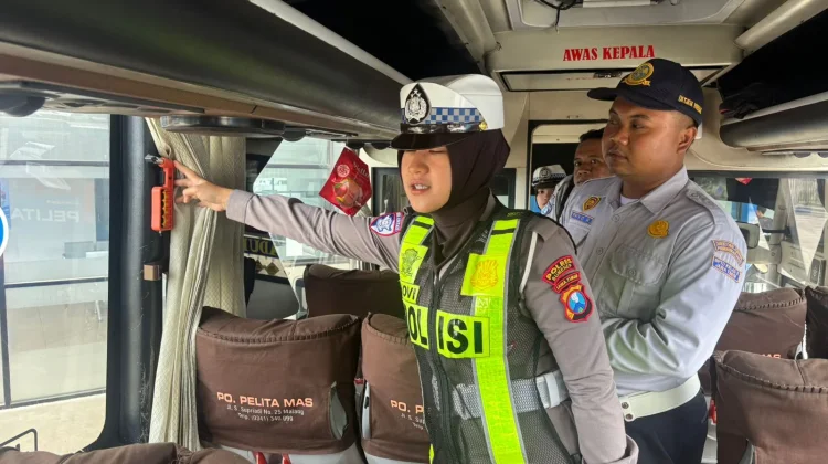 Satlantas Polres Sumenep Gelar Ramcheck Bus Wisata Bersama Jasa Raharja