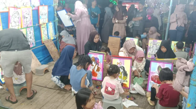 Tempat Melukis Anak Jadi Daya Tarik Pasar Malam di Stadion Kota Sumenep