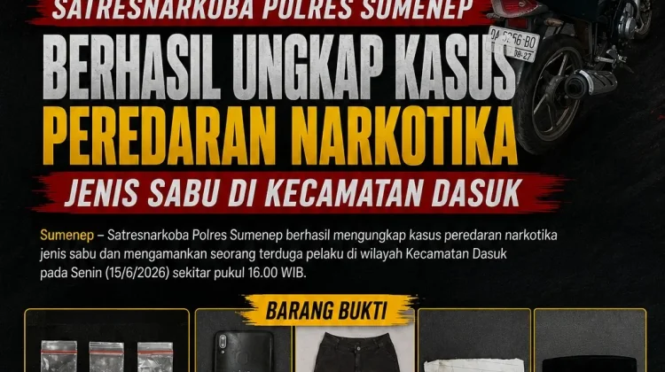 Satresnarkoba Sumenep UngkapKasus Sabu di Dasuk